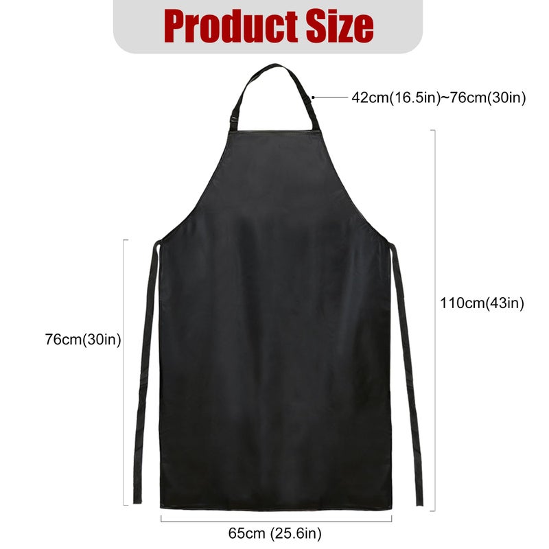 kilofly 2pc Vinyl Extra Long 43" Adjustable Waist Neck Ties Waterproof Apron - Image 4